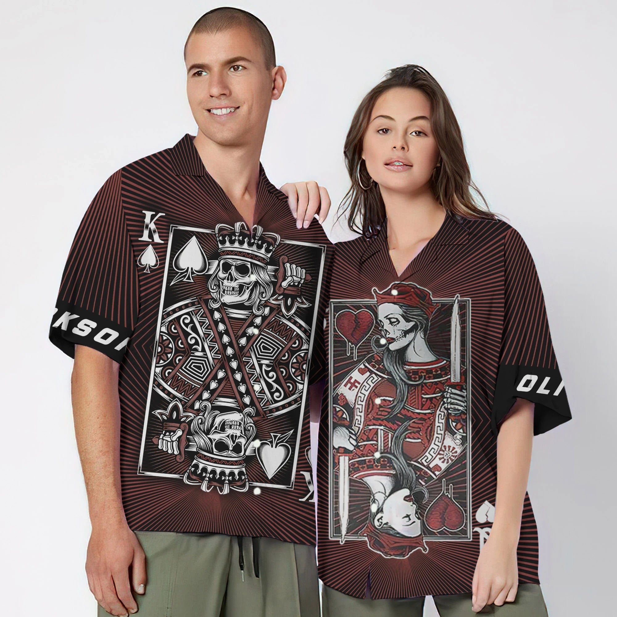 3d-queen-skull-heart-couple-custom-name-short-sleeve-shirt-aloha-shirt-for-summer