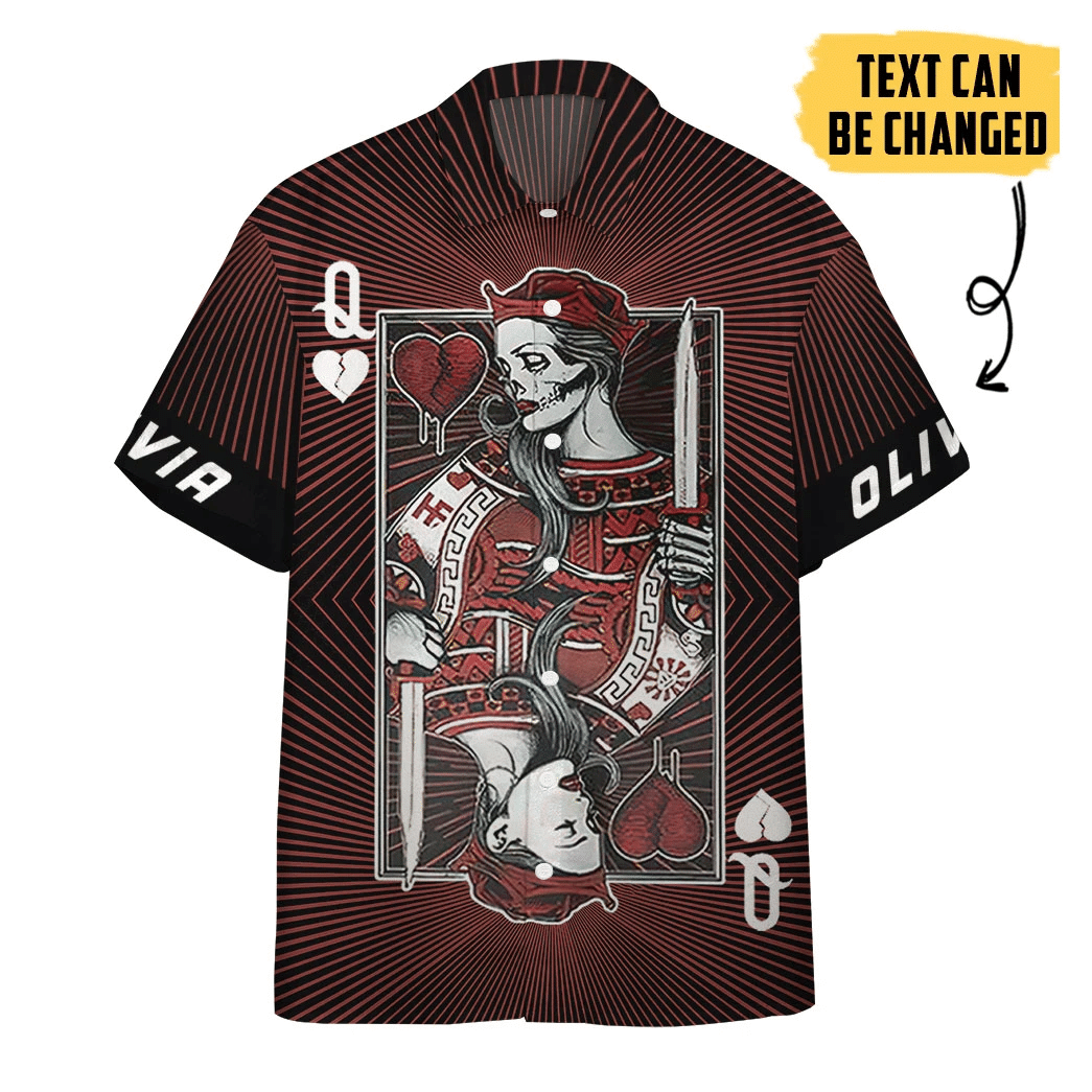 3d-queen-skull-heart-couple-custom-name-short-sleeve-shirt-aloha-shirt-for-summer