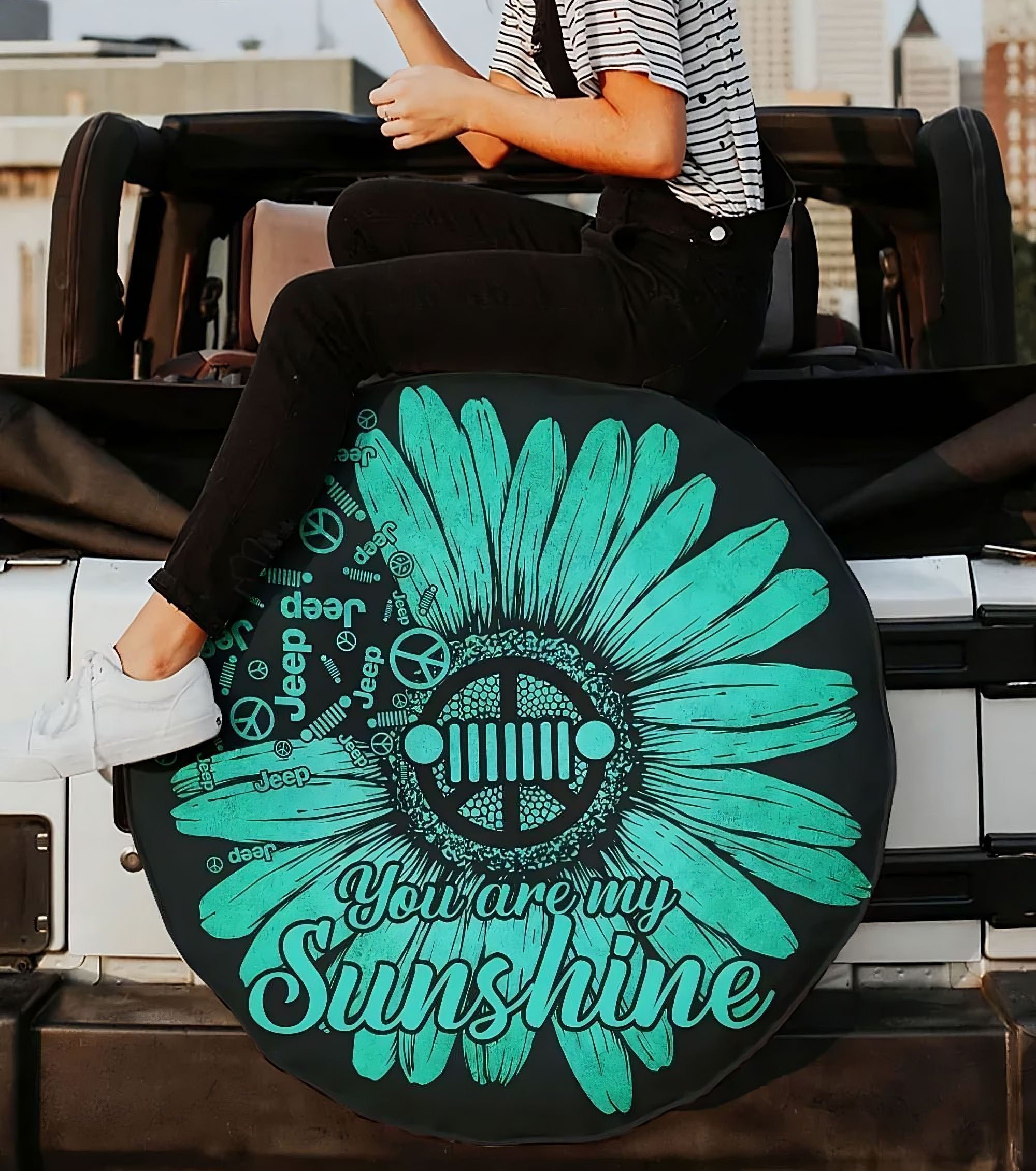 you-are-my-sunshine-teal-sunflower-jeep-automotive-spare-tire-cover