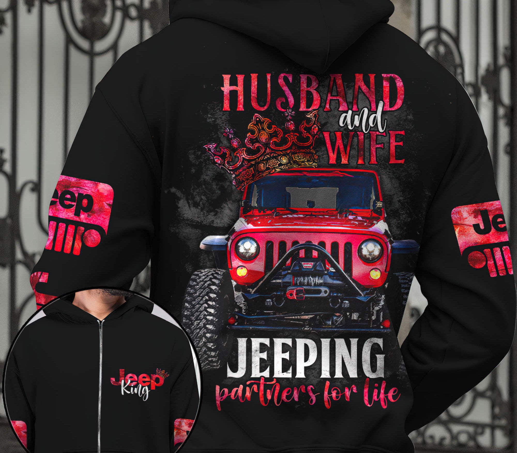 Jeep Husband And Wife Couple Hoodie – Aljaira