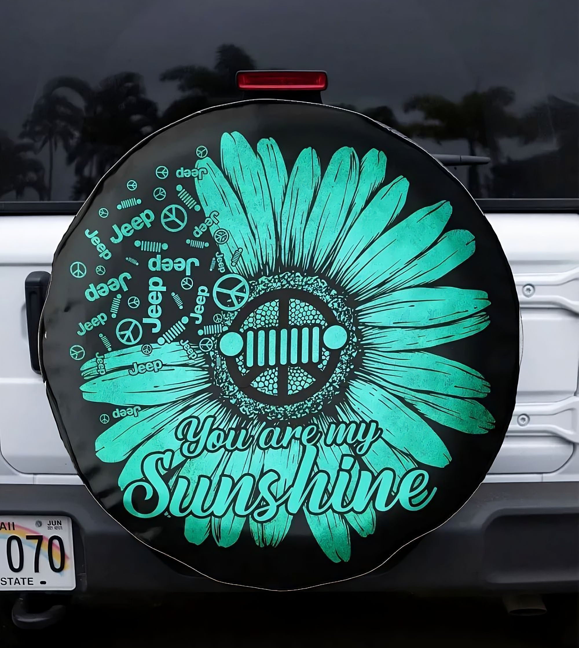 you-are-my-sunshine-teal-sunflower-jeep-automotive-spare-tire-cover