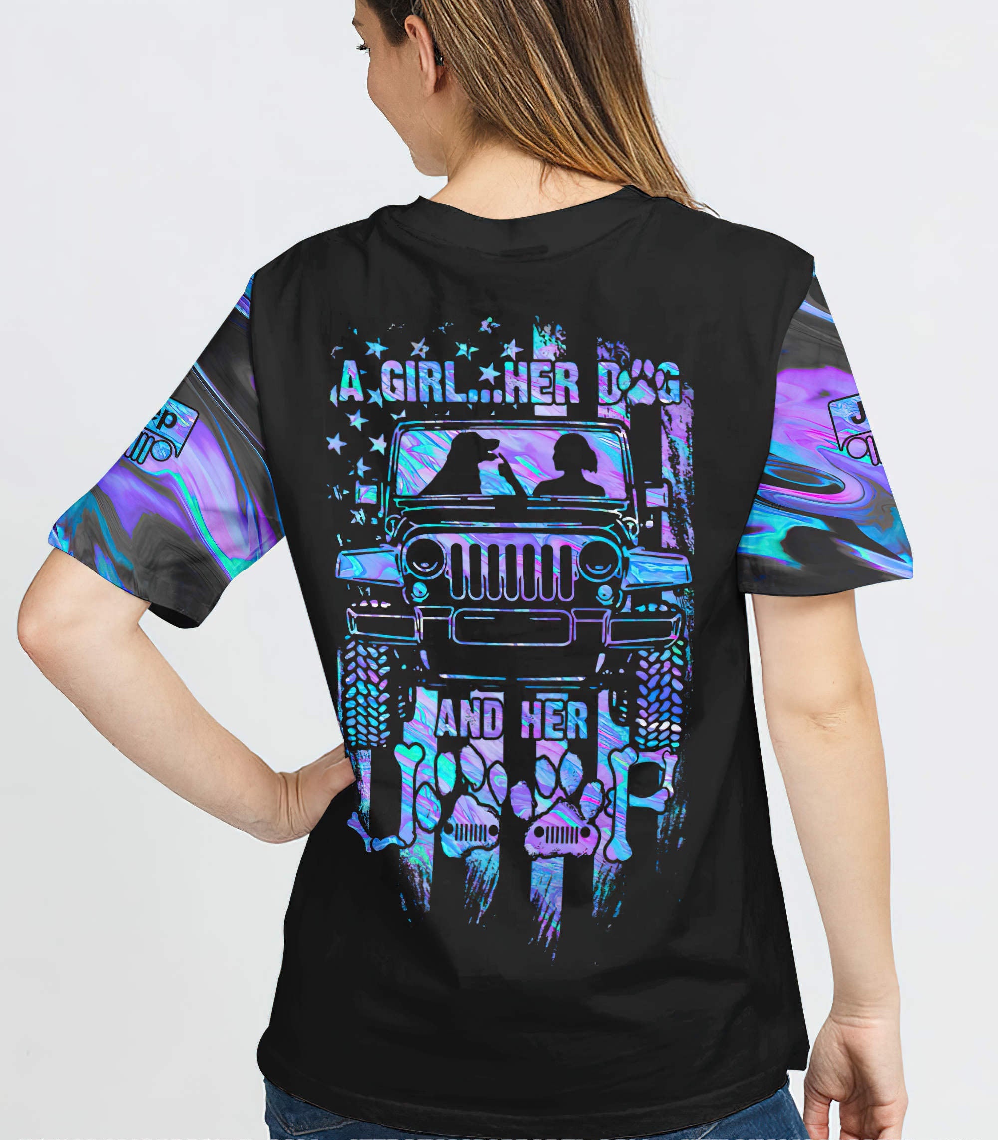 a-girl-her-dog-hologram-t-shirt