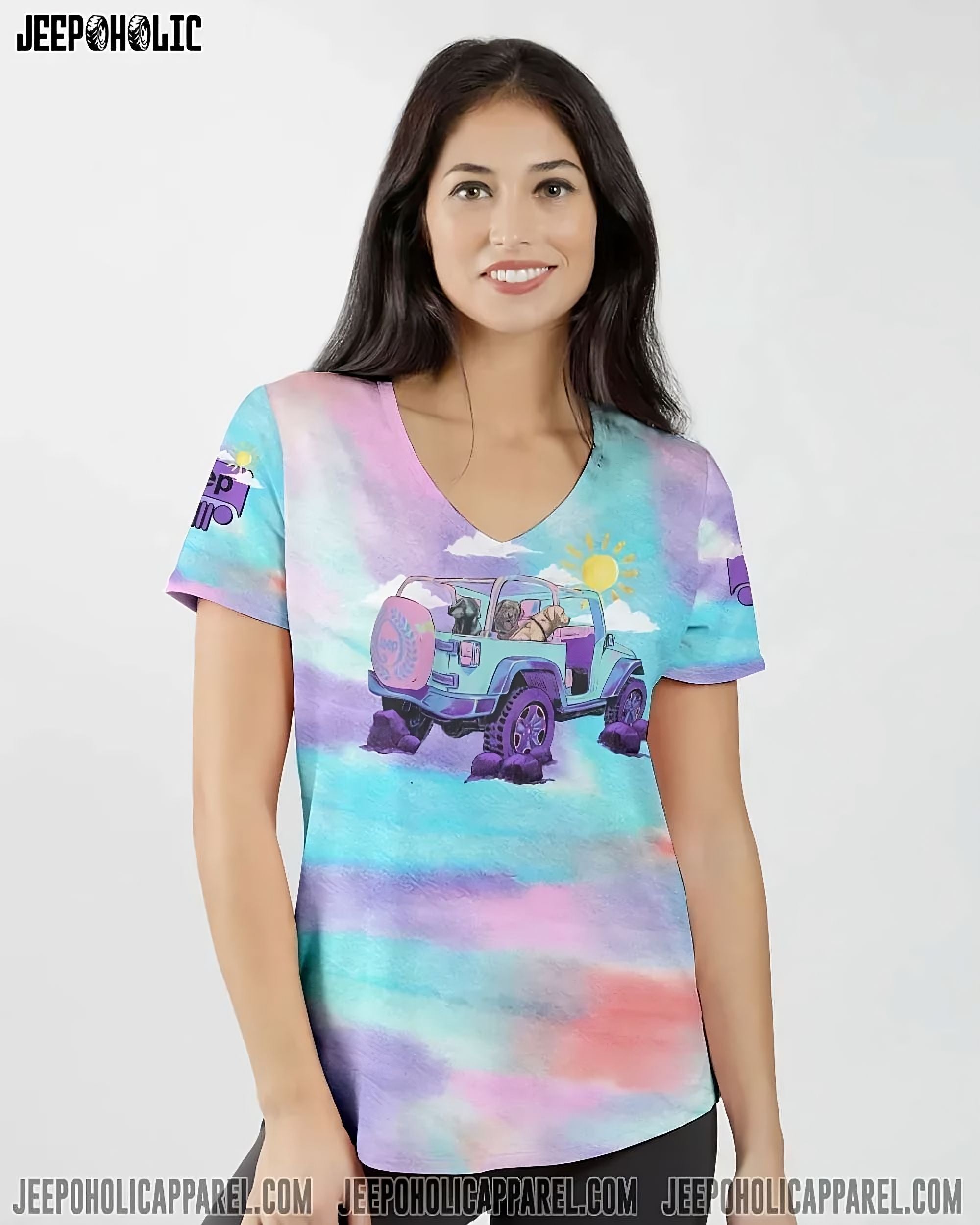 a-girl-her-dog-and-her-jeep-pastel-tie-dye-all-over-print-women-v-neck-t-shirt