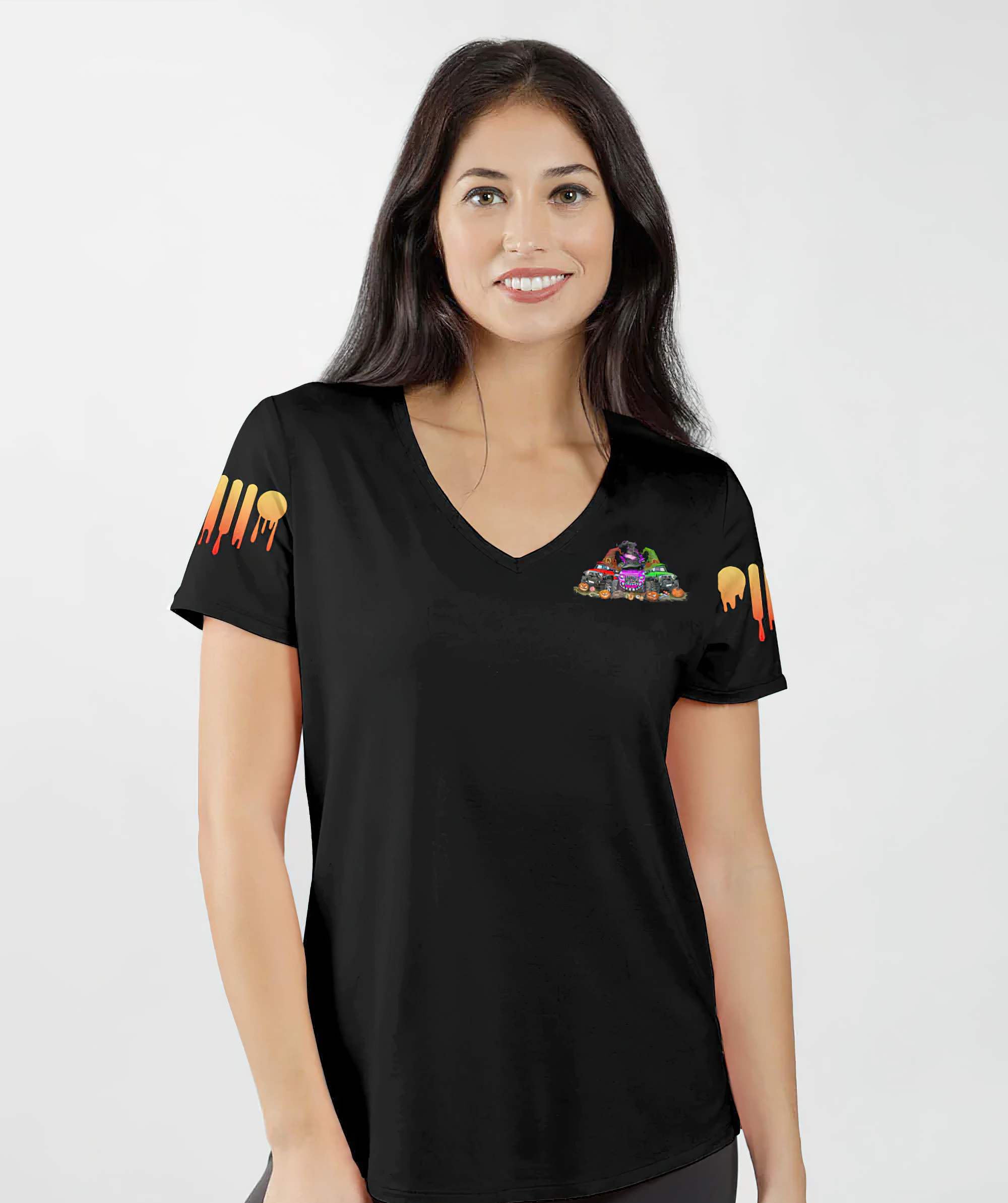 hanging-out-jeep-witch-women-v-neck-t-shirt