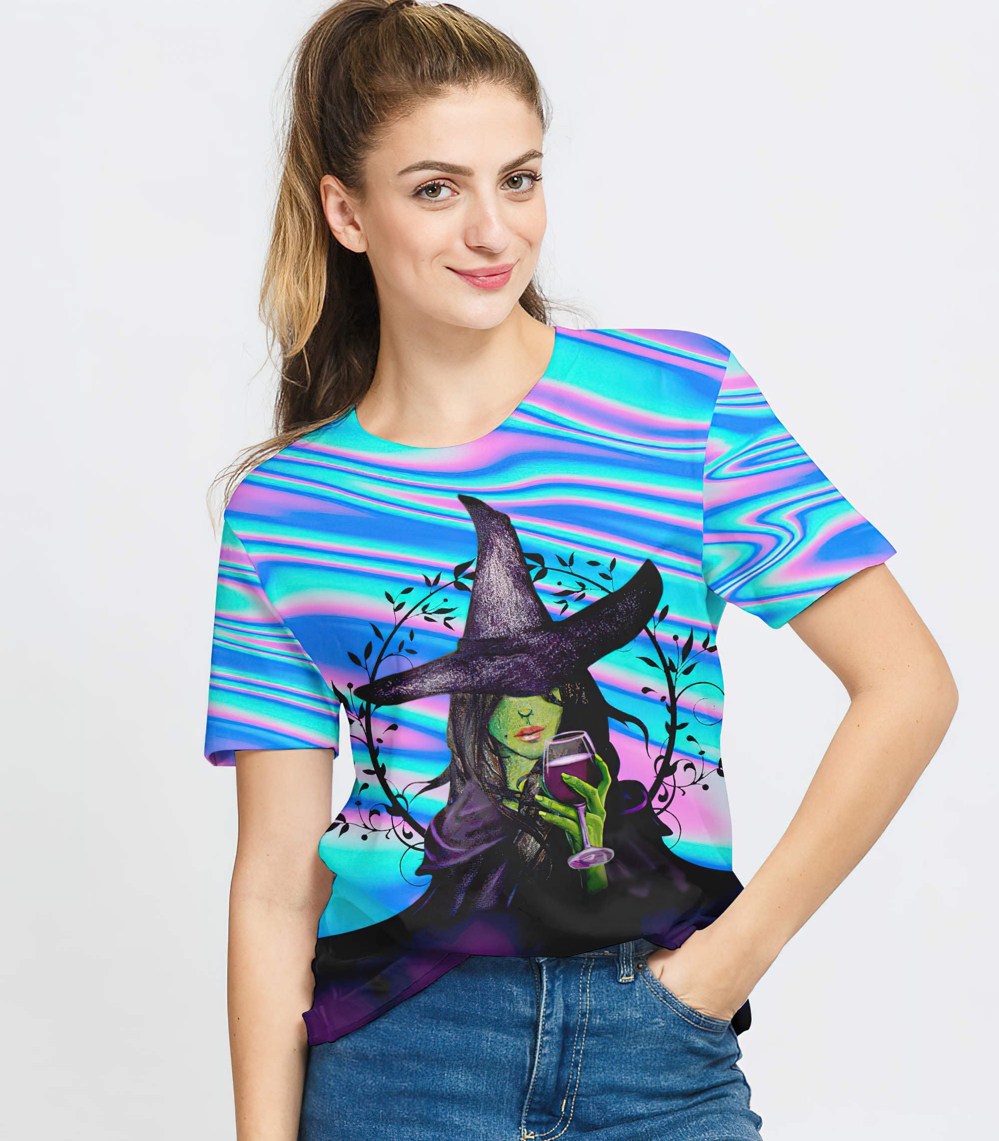 Hello Darkness Witch All Over Print T Shirt