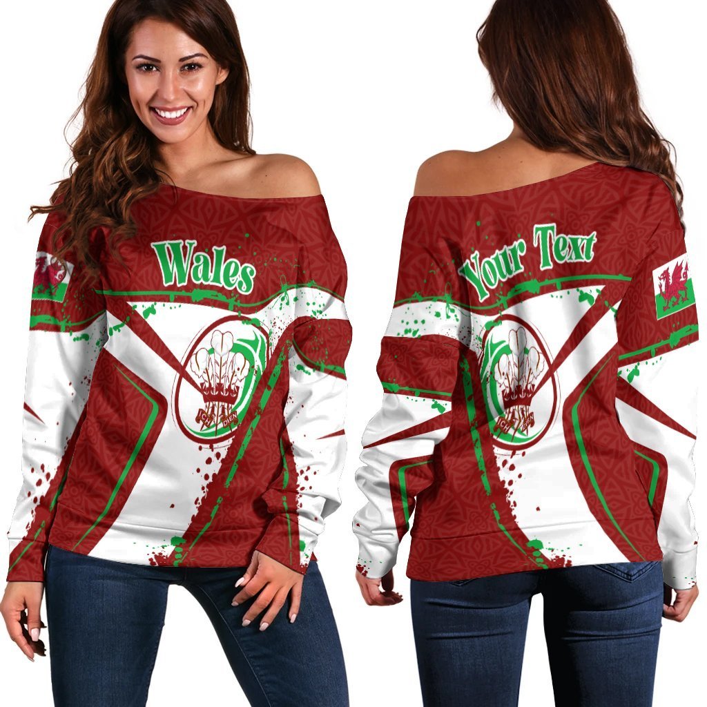 custom-text-wales-rugby-personalised-womens-off-shoulder-sweater-welsh-rugby
