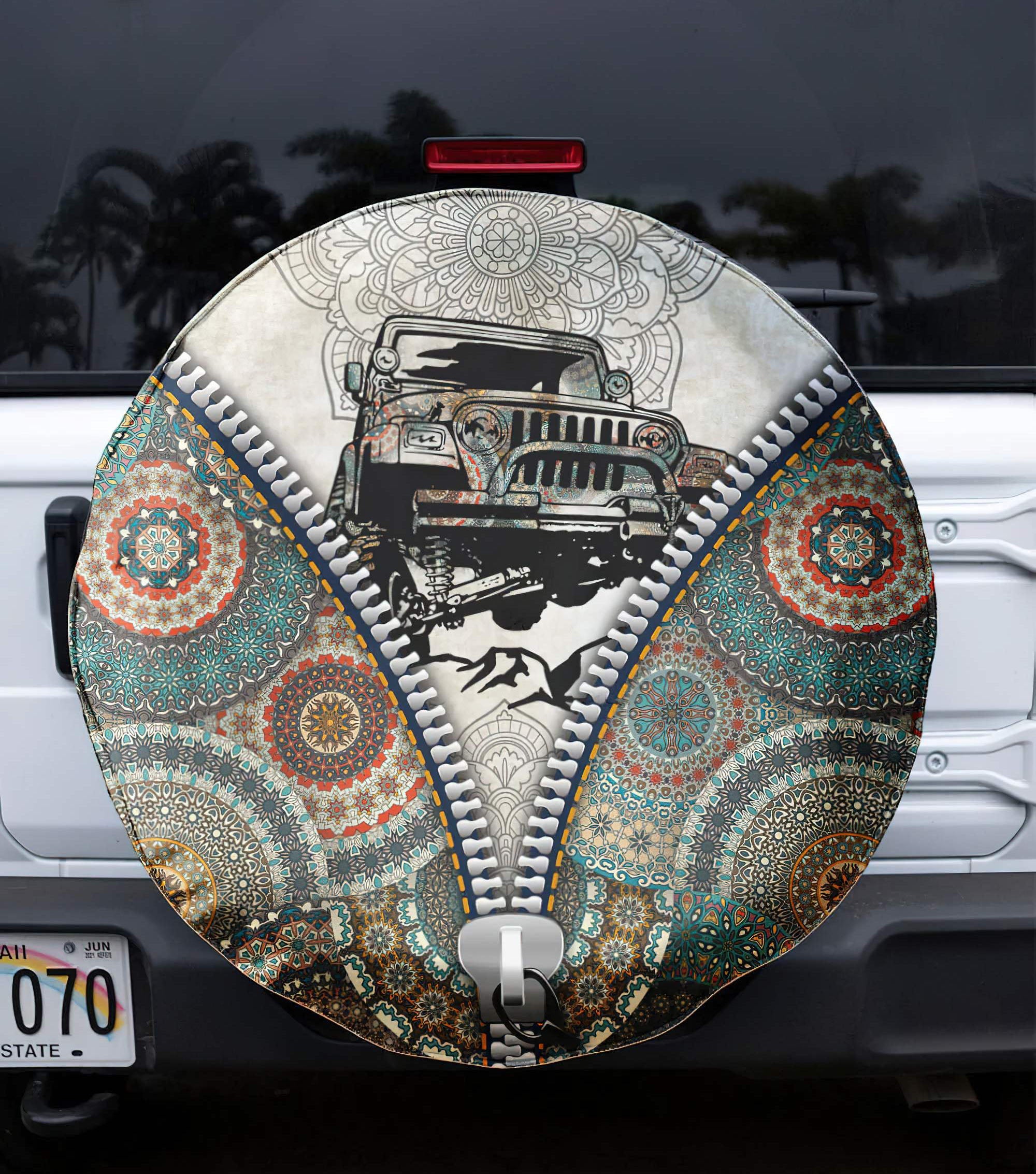 Jeep Boho Zip Spare Tire Cover Aljaira