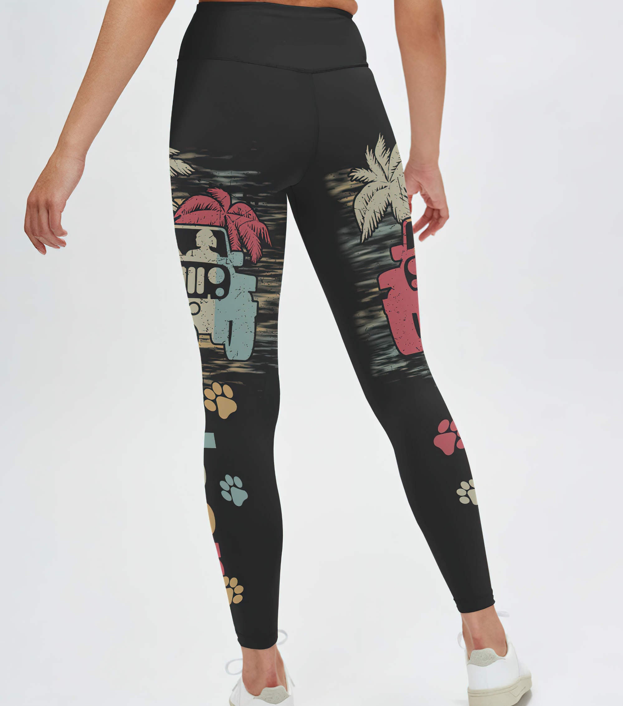 a-girl-her-dog-and-her-jeep-retro-beach-leggings