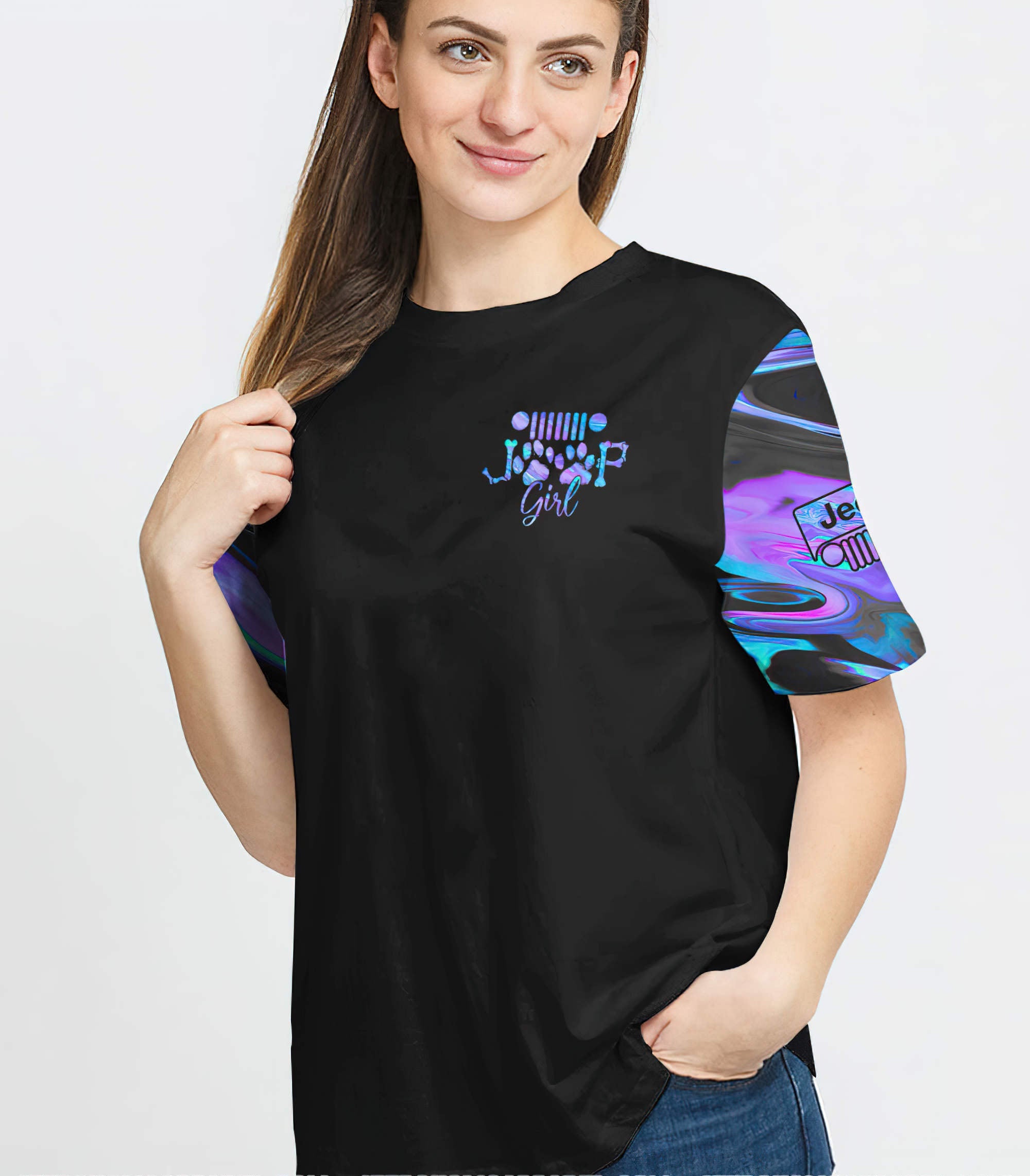 a-girl-her-dog-hologram-t-shirt