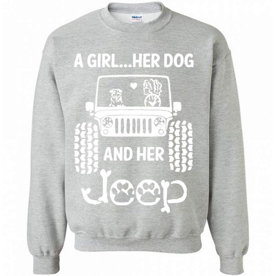 a-girl-her-dog-and-her-jeep-b-gildan-crewneck-sweatshirt