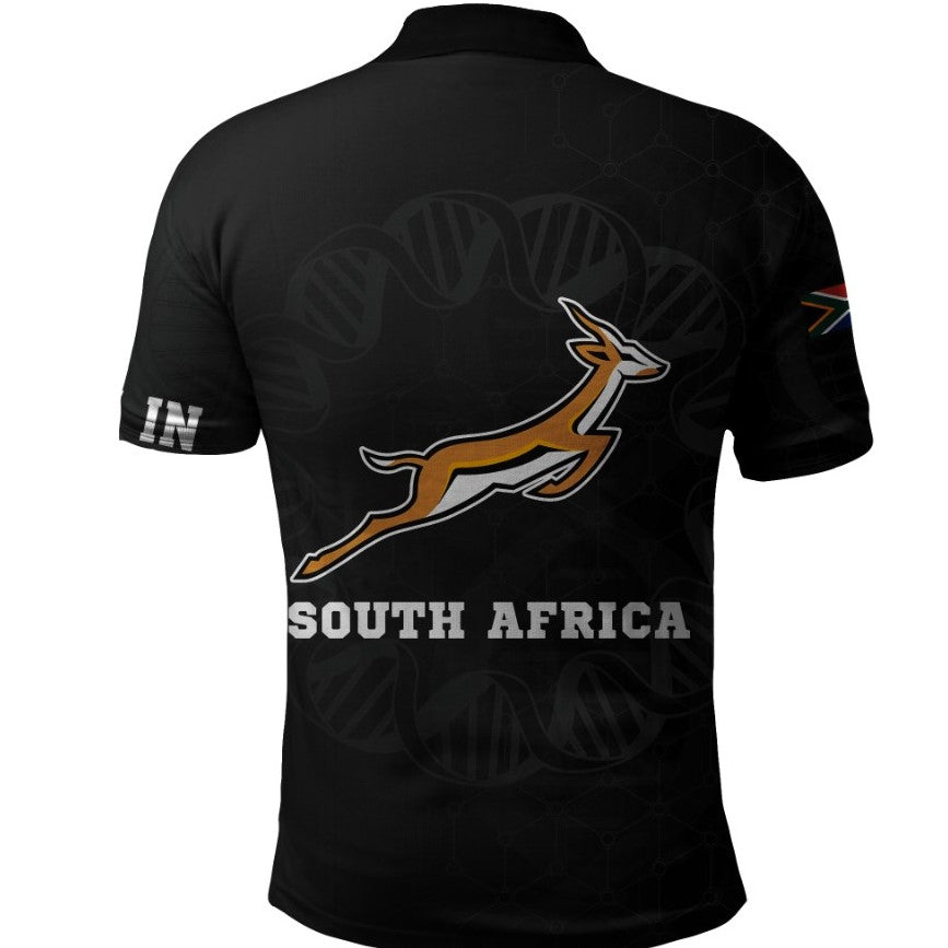 South Africa Springboks DNA Polo Shirt - Black Version LT9