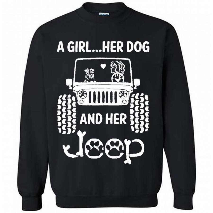 a-girl-her-dog-and-her-jeep-b-gildan-crewneck-sweatshirt