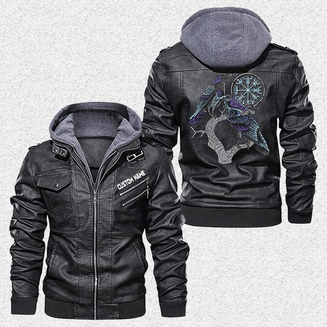 custom-personalised-viking-leather-jacket-viking-vegvisir-with-raven-hrafn