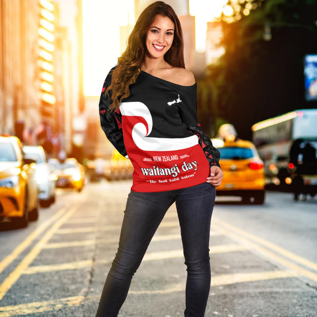 custom-personalised-waitangi-day-off-shoulder-sweater-maori-fern-and-tino-rangatiratanga-flag-lt13
