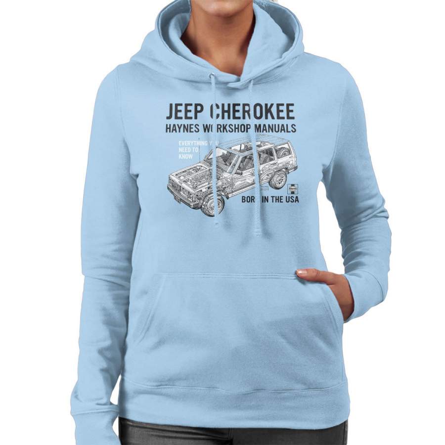 haynes-owners-workshop-manual-jeep-cherokee-black-womens-hooded-sweatshirt