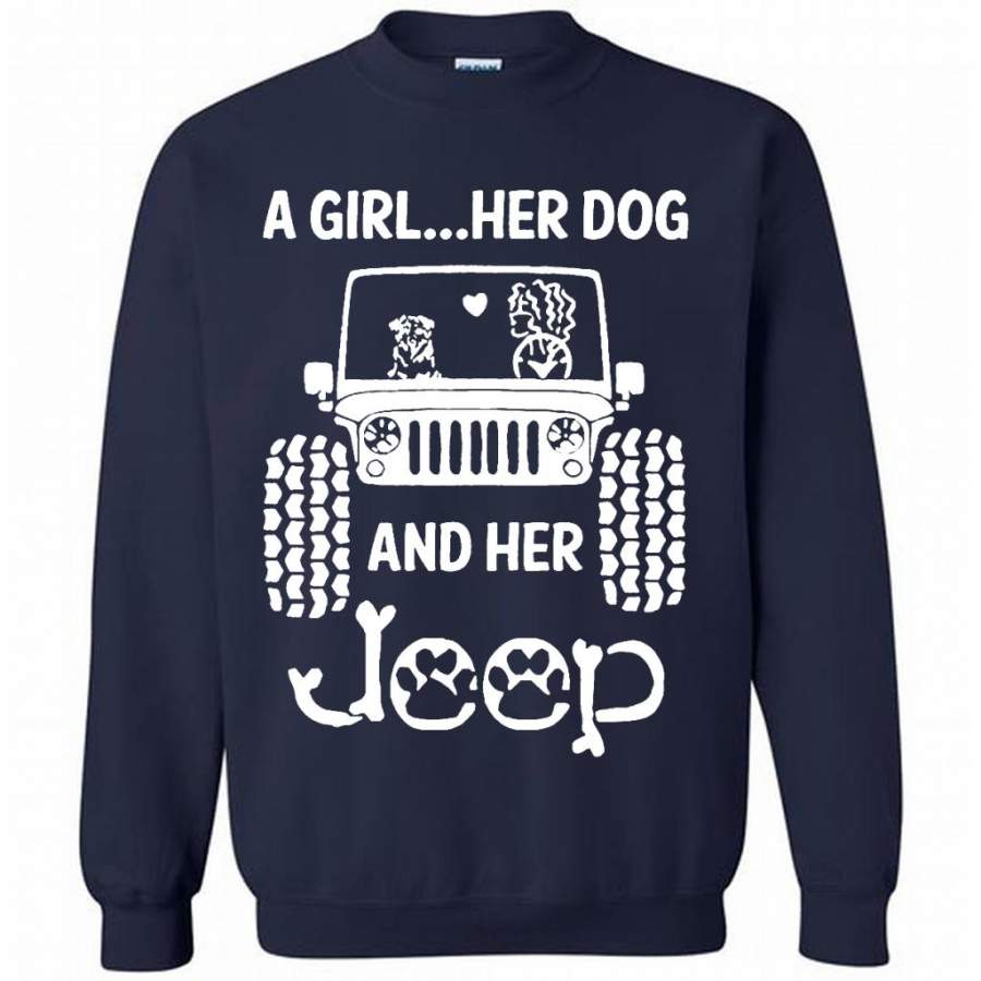a-girl-her-dog-and-her-jeep-b-gildan-crewneck-sweatshirt
