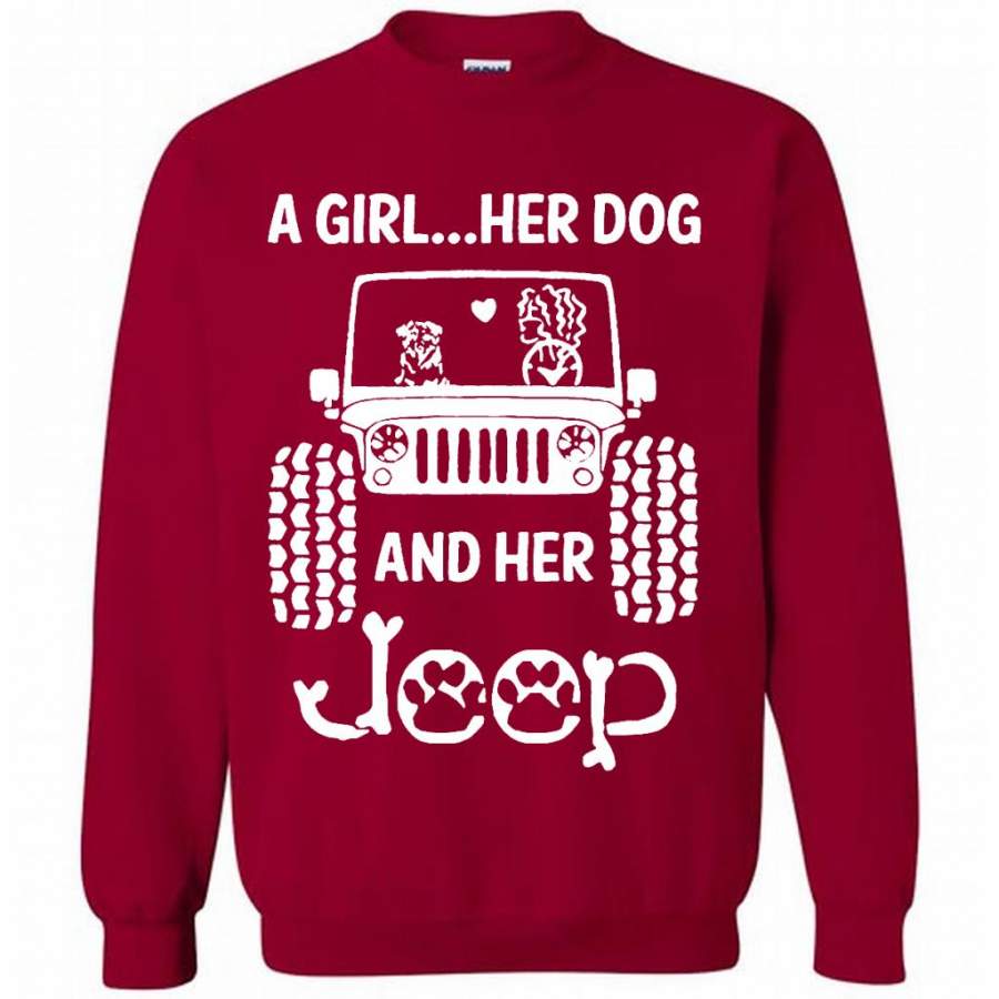 a-girl-her-dog-and-her-jeep-b-gildan-crewneck-sweatshirt