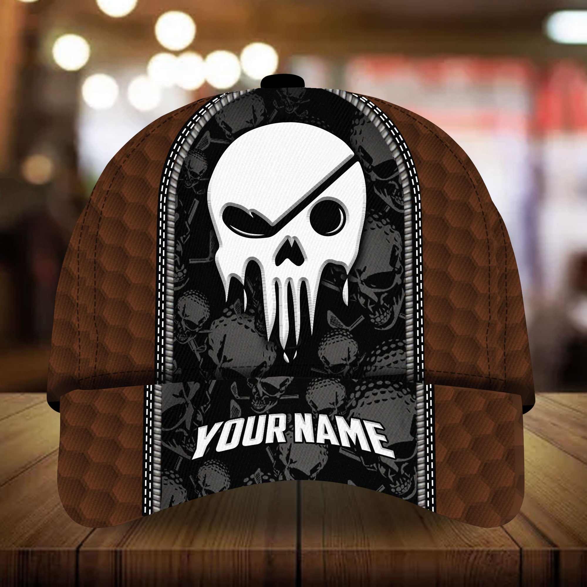 Cool SKull Golf Lover Cap Golfing Hats 3D Multicolor Personalized