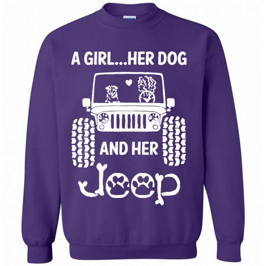 a-girl-her-dog-and-her-jeep-b-gildan-crewneck-sweatshirt