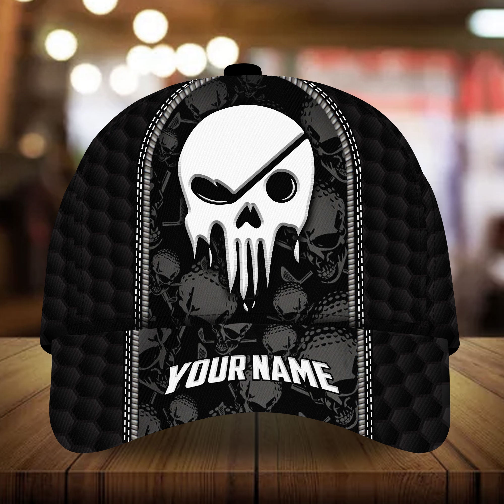 Cool SKull Golf Lover Cap Golfing Hats 3D Multicolor Personalized