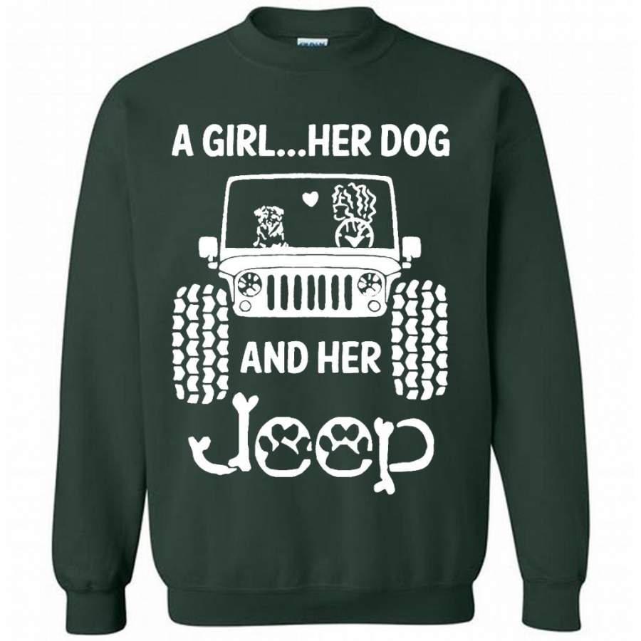 a-girl-her-dog-and-her-jeep-b-gildan-crewneck-sweatshirt