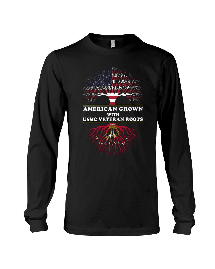 American Grown With USMC Veteran Roots Veteran Unisex T Shirt LT11