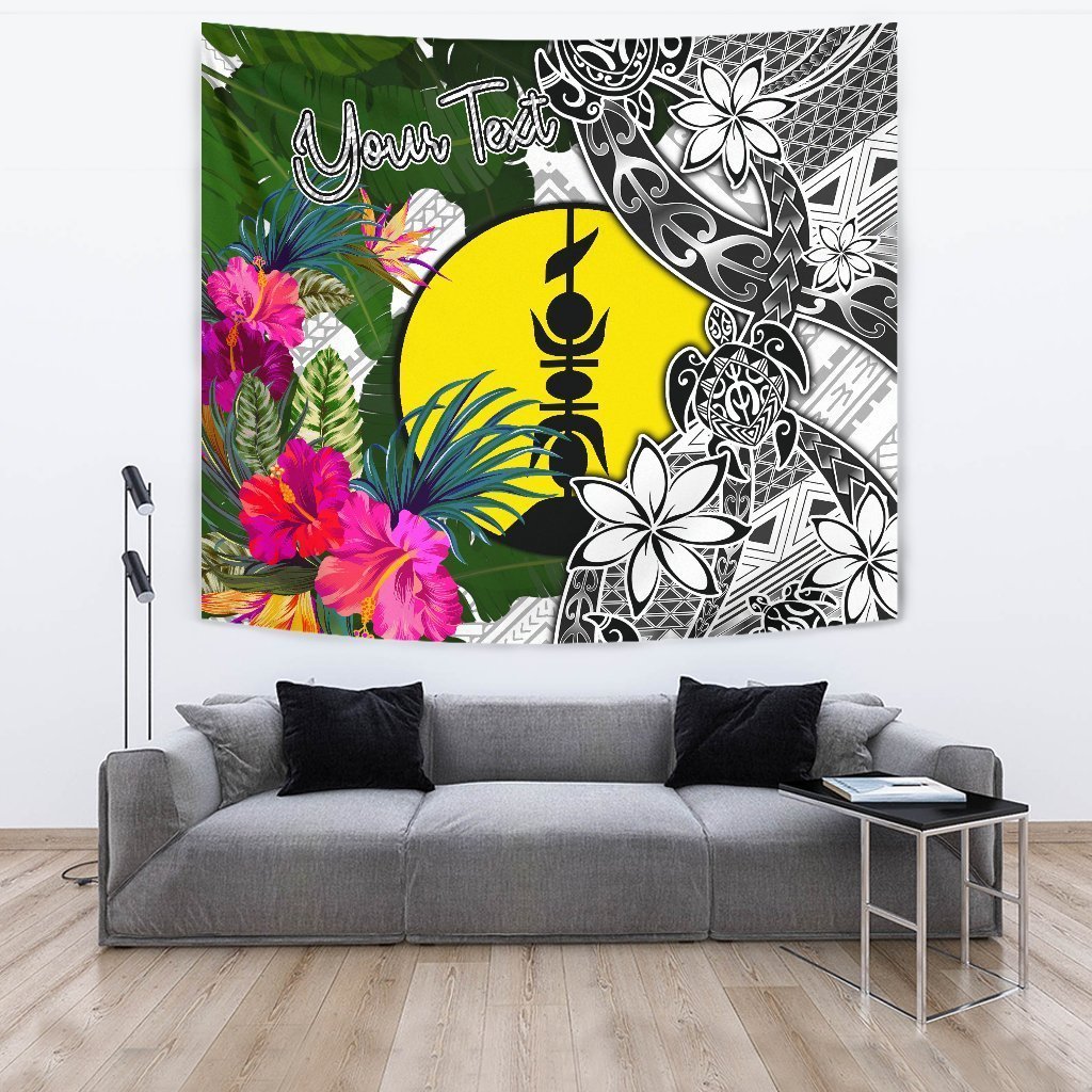 new-caledonia-custom-personalised-tapestry-white-turtle-plumeria-banana-leaf