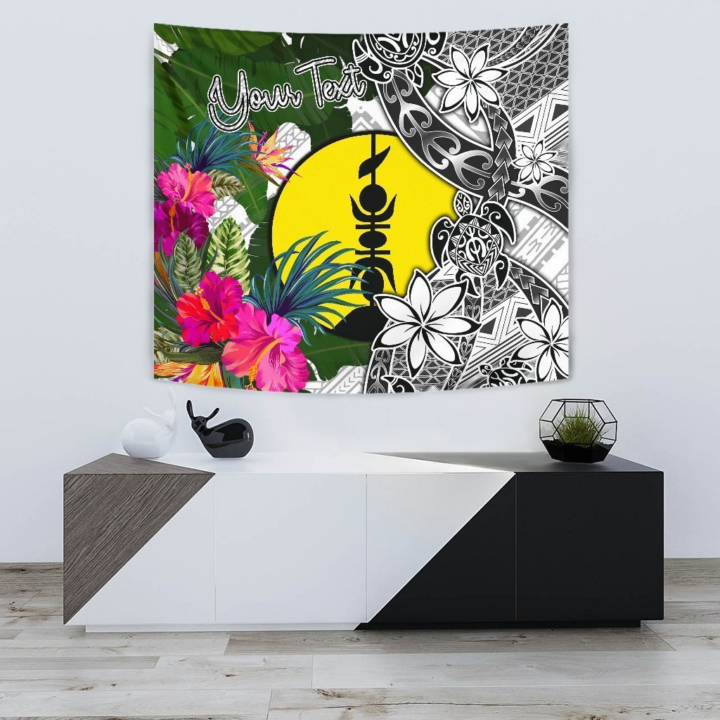 new-caledonia-custom-personalised-tapestry-white-turtle-plumeria-banana-leaf