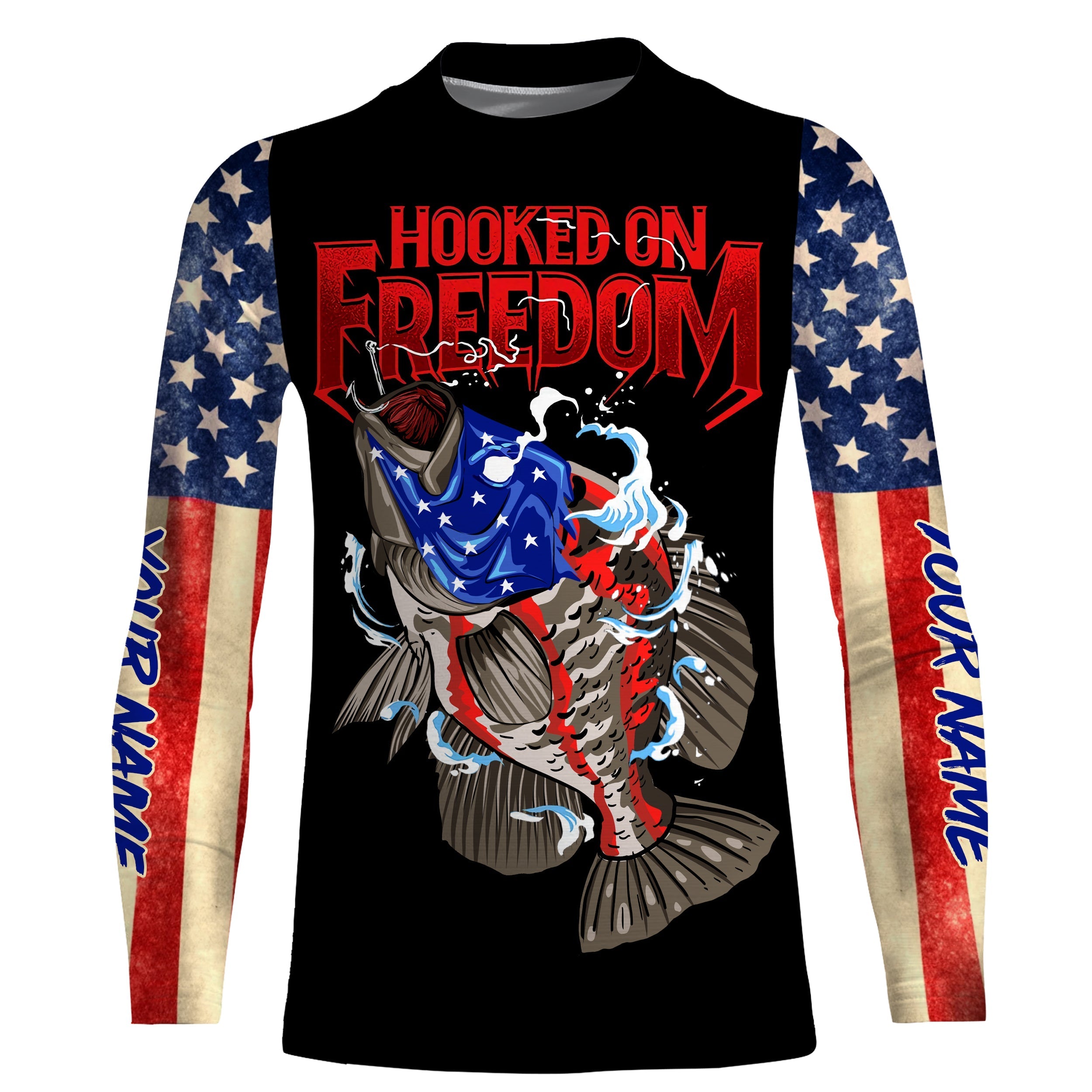 crappie-fishing-american-flag-custom-long-sleeve-fishing-shirts-hooked-on-freedom-fishing-long-sleeve-shirts