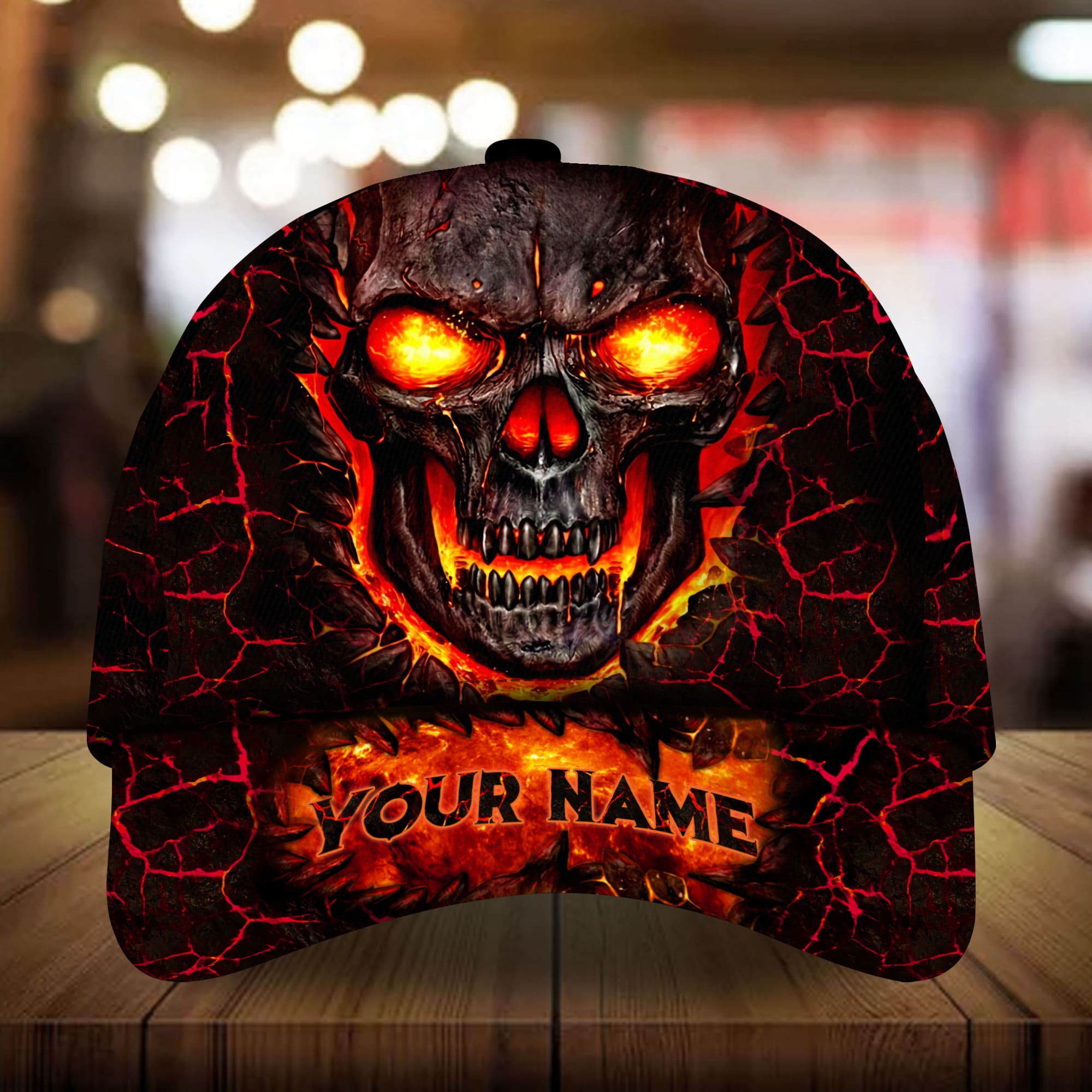 Premium Unique Lava Skull Personalized Cap 3D Multicolor Customized