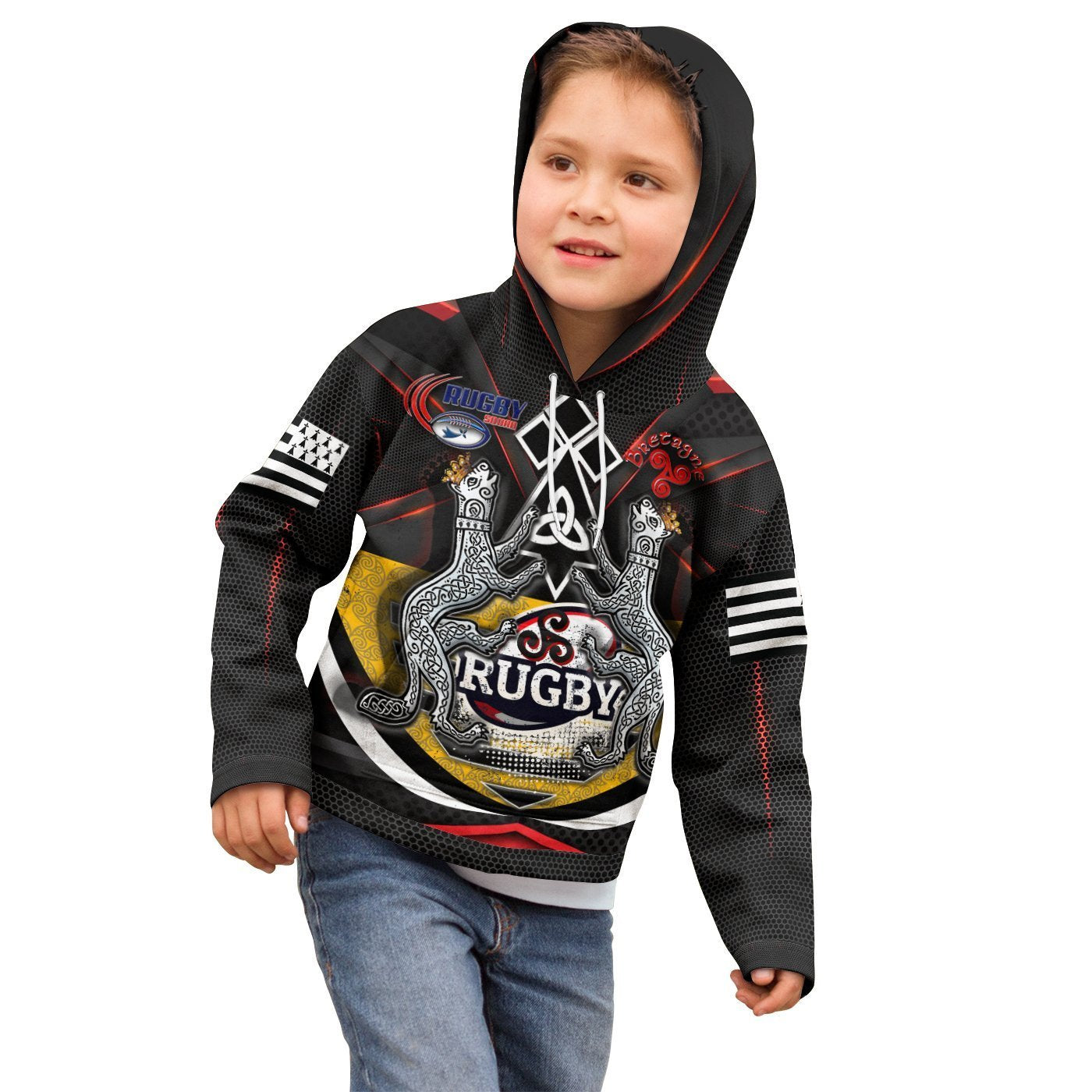 custom-text-bretagne-rugby-personalised-hoodie-kid-celtic-triskelion-and-stoat-ermine-sport-version