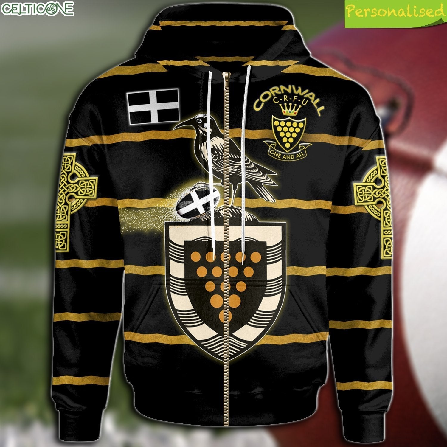 custom-text-cornwall-rugby-personalised-zip-hoodie-rugby-union-with-celtic-cross