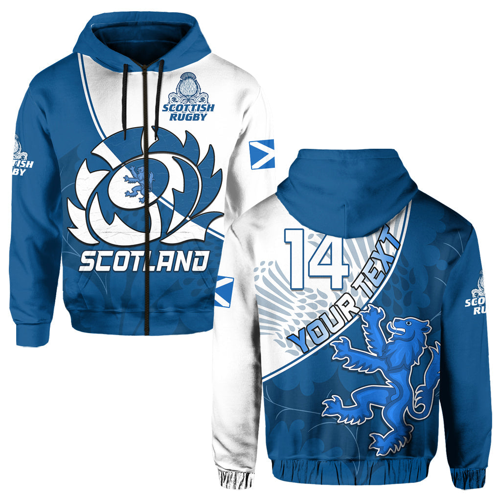 custom-text-and-number-scotland-rugby-hoodie-scottish-coat-of-arms-mix-thistle-newest-version