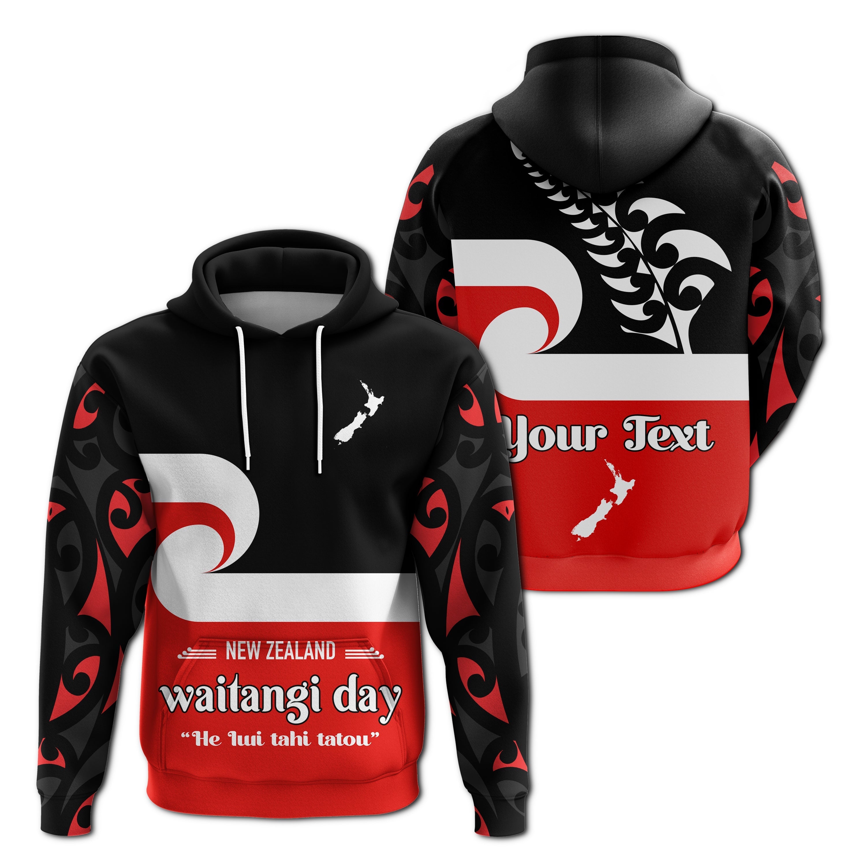 custom-personalised-waitangi-day-hoodie-maori-fern-and-tino-rangatiratanga-flag