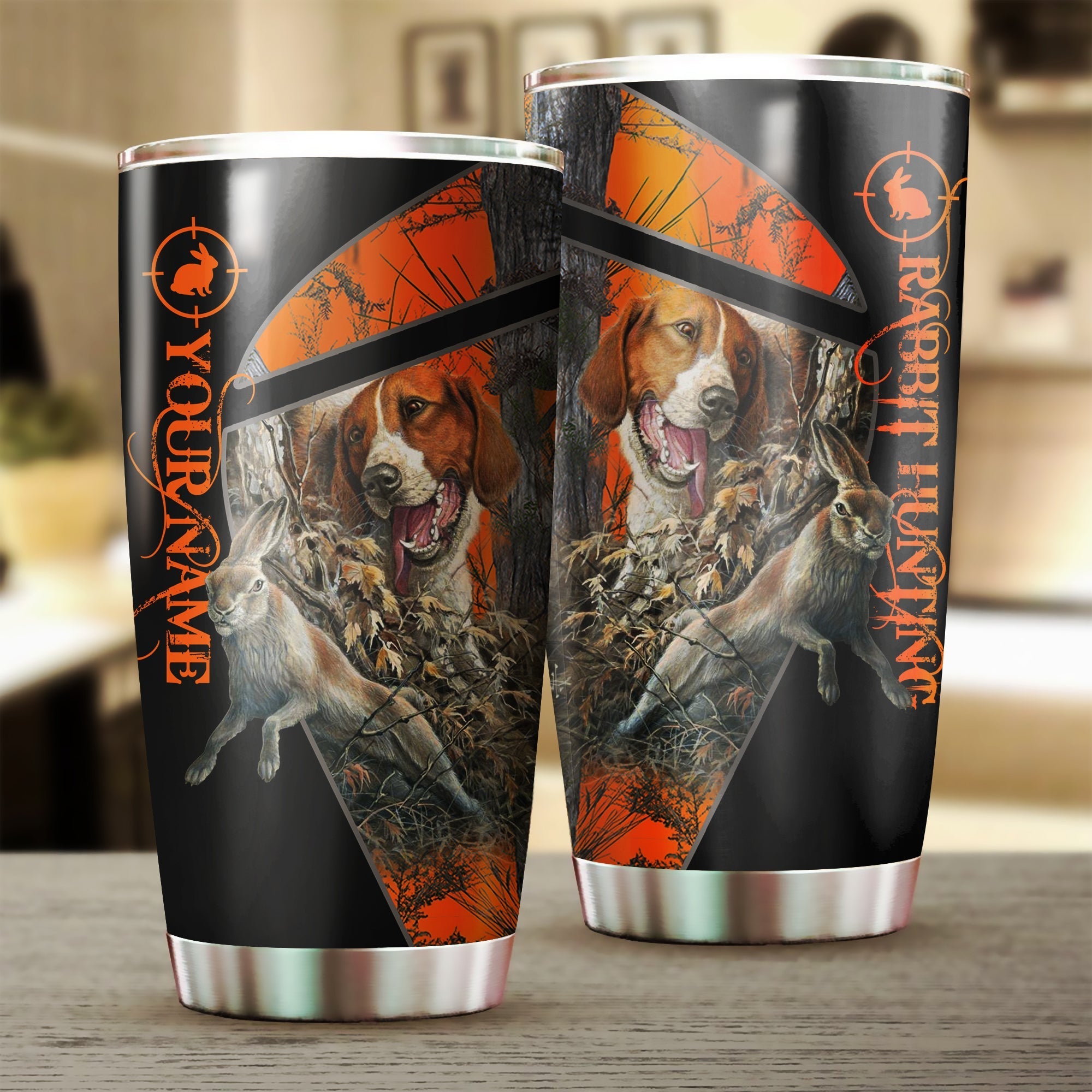 1pc-rabbit-hunting-with-beagle-3d-orange-camo-custom-hunting-stainless-steel-tumbler-cup-personalized-rabbit-hunting-gifts-fishing-tumbler