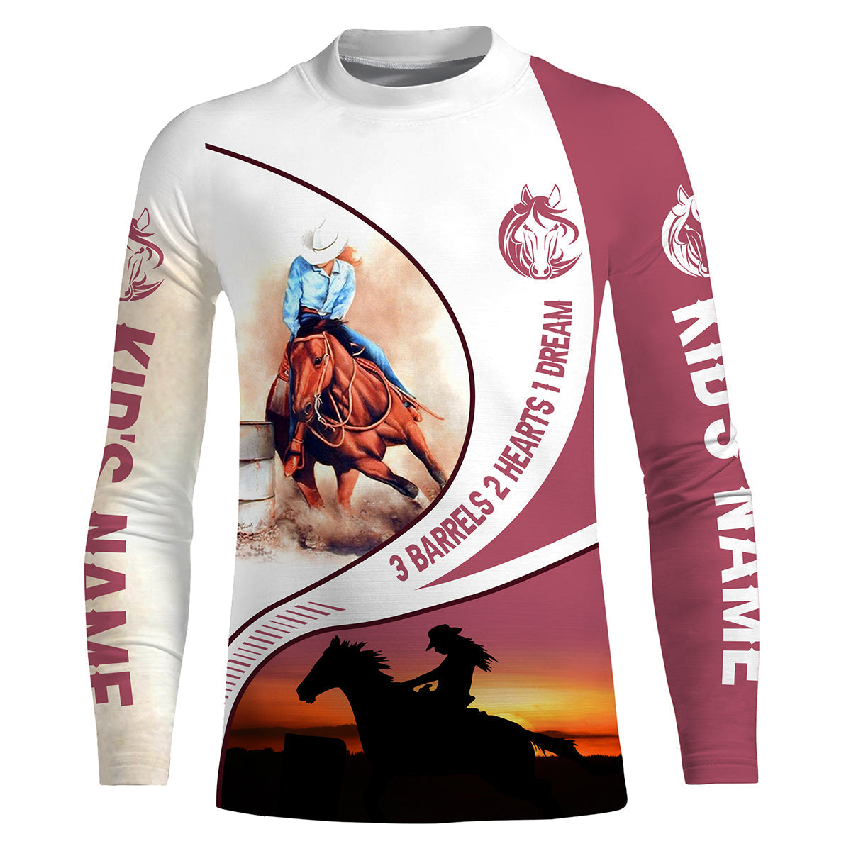 3-barrels-2-hearts-1-dream-horse-barrel-racing-rodeo-custom-name-riding-horse-shirts-fishing-long-sleeve-shirts