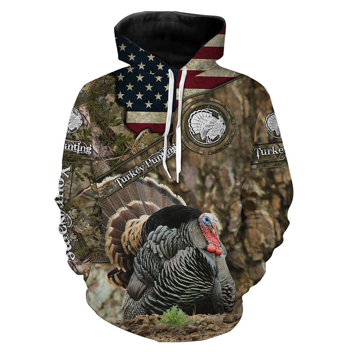 turkey-hunting-camo-american-flag-shirt-custom-name-turkey-hunting-shirts-hoodie-hunting-fishing-hoodie