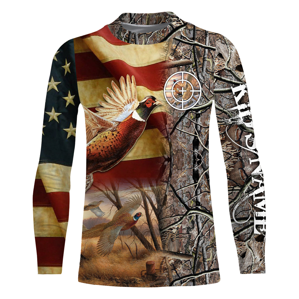 american-flag-pheasant-upland-hunting-camo-custom-name-3d-hunting-apparel-hunting-gift-for-hunters-fishing-long-sleeve-shirts