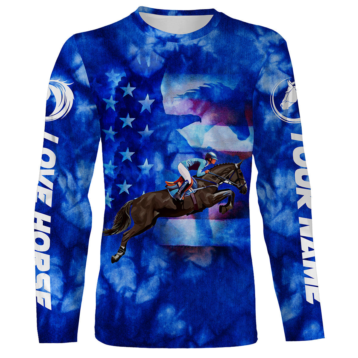 american-horse-riding-blue-horse-shirt-for-girl-customize-name-3d-all-over-printed-shirts-personalized-gifts-for-horse-lovers-fishing-long-sleeve-shirts