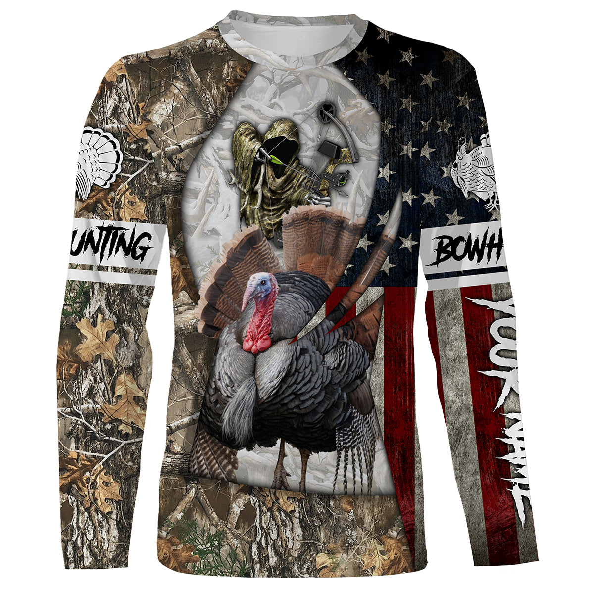 turkey-bowhunting-american-flag-camo-custom-name-all-over-print-shirts-personalized-hunting-gifts-fishing-long-sleeve-shirts