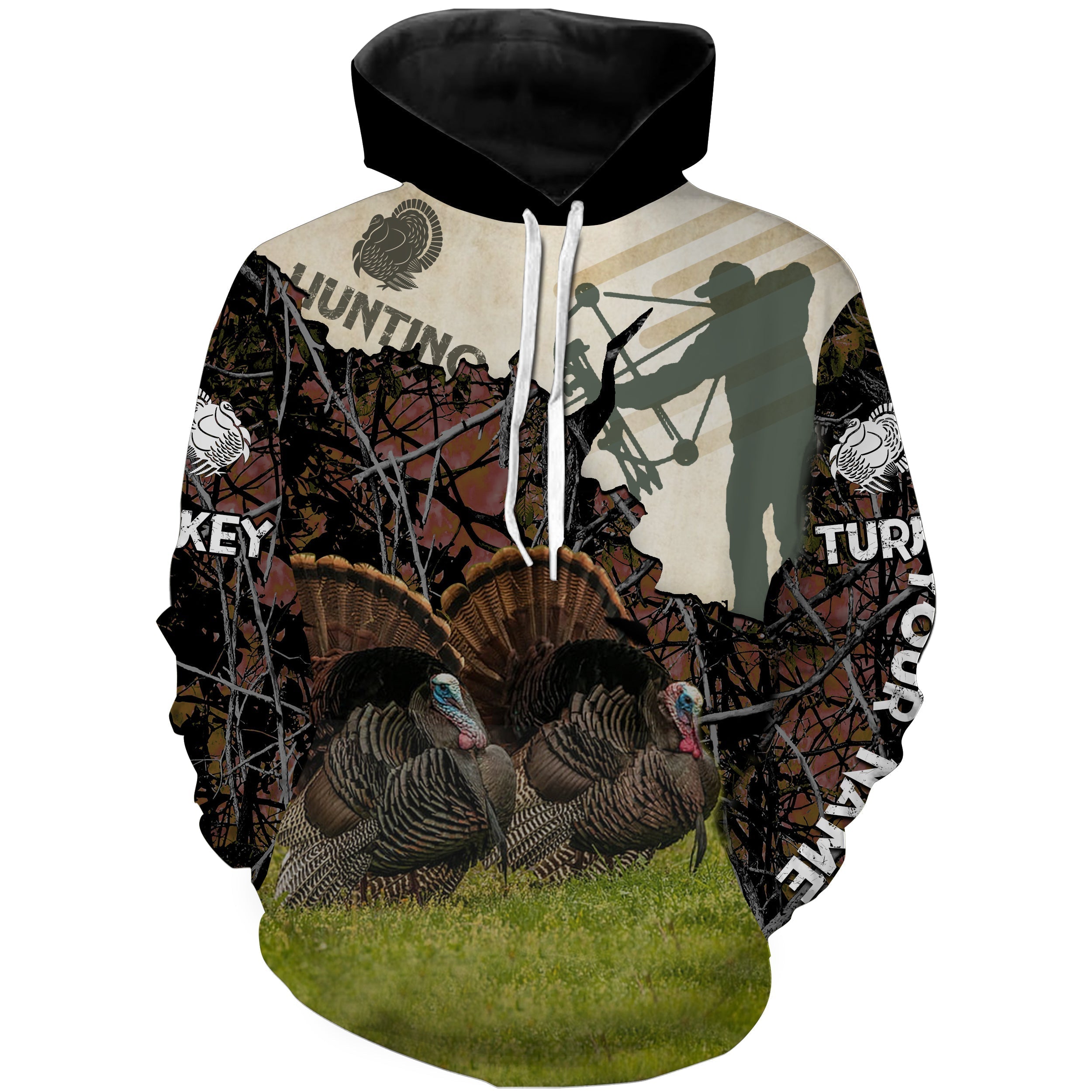 turkey-bow-hunting-reaper-custom-name-3d-all-over-print-fishing-hoodie