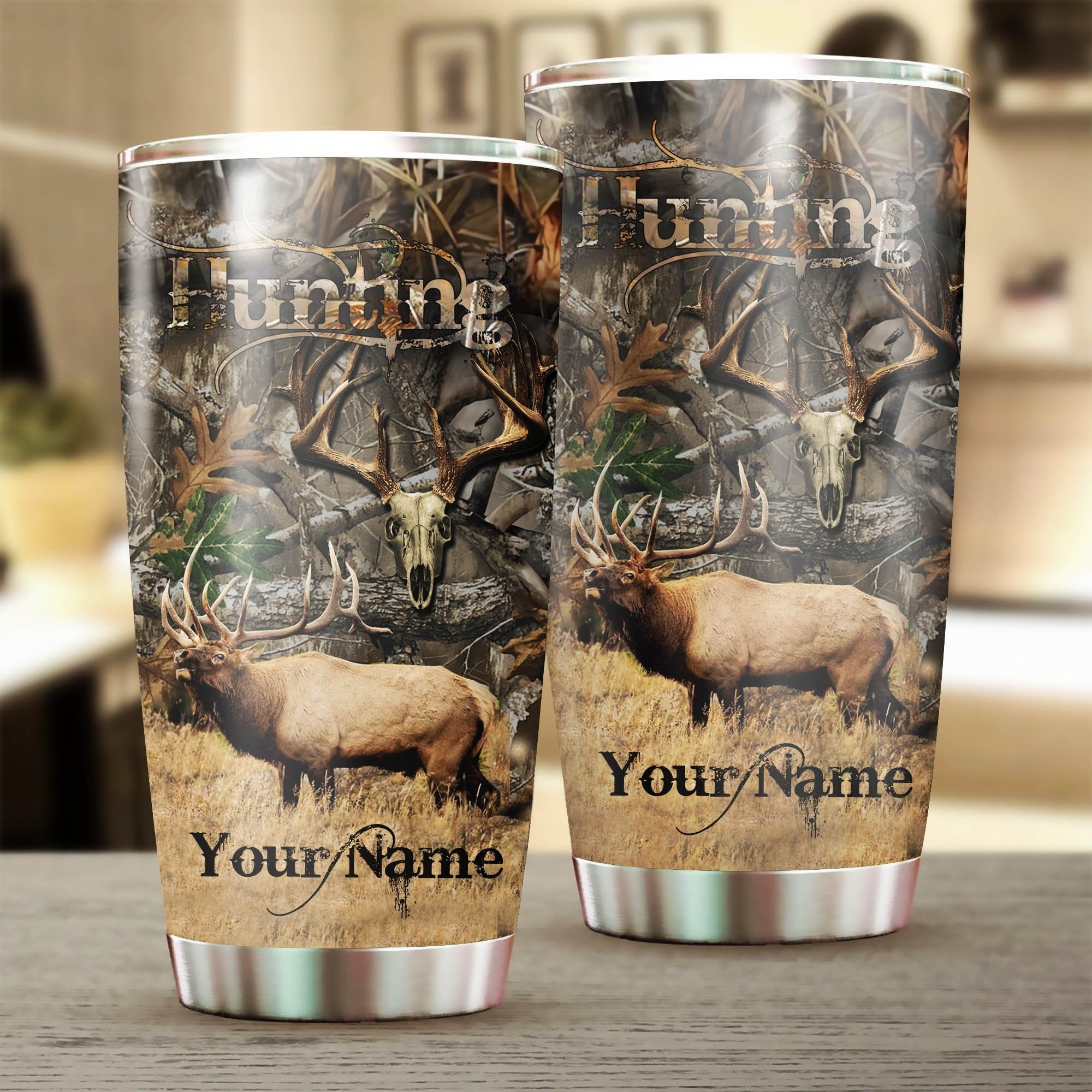 1pc-elk-hunting-camo-custom-name-stainless-steel-tumbler-cup-personalized-gifts-for-hunter-fishing-tumbler