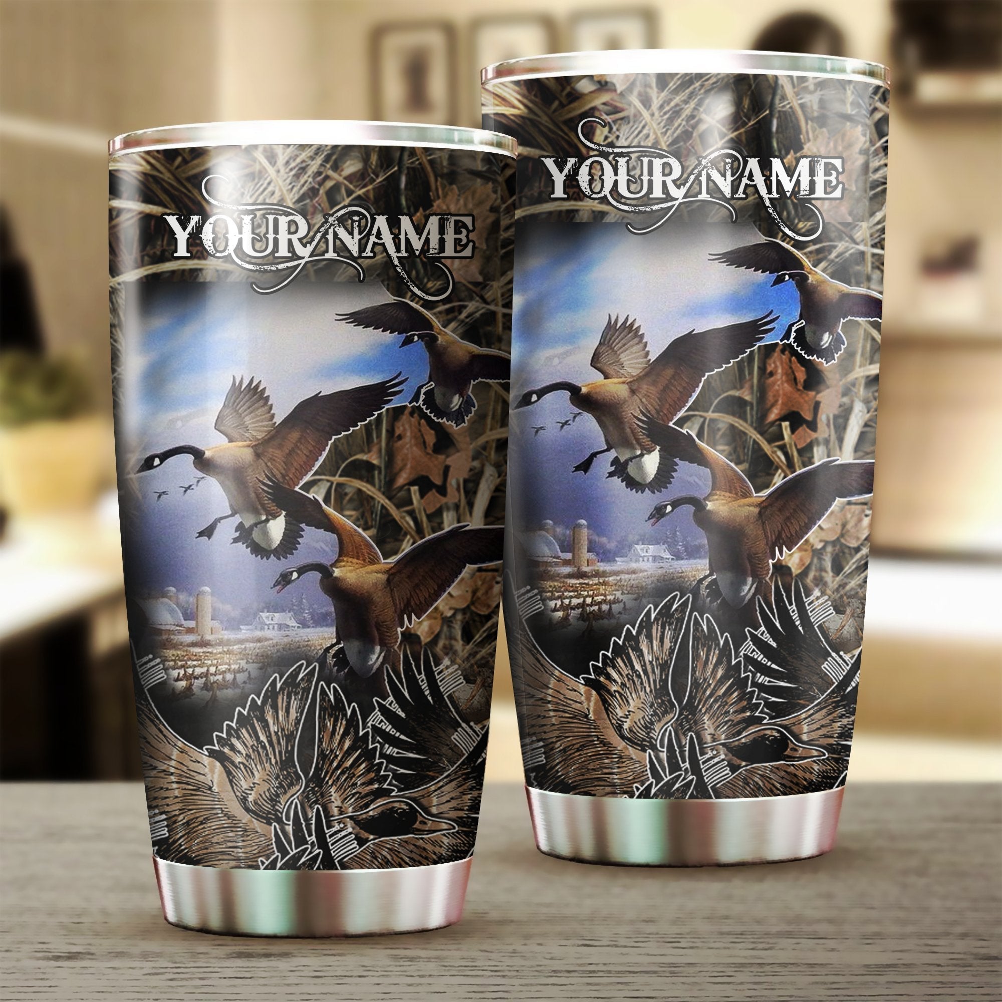 1pc-waterfowl-hunting-custom-name-stainless-steel-tumbler-cup-personalized-hunting-gifts-fishing-tumbler