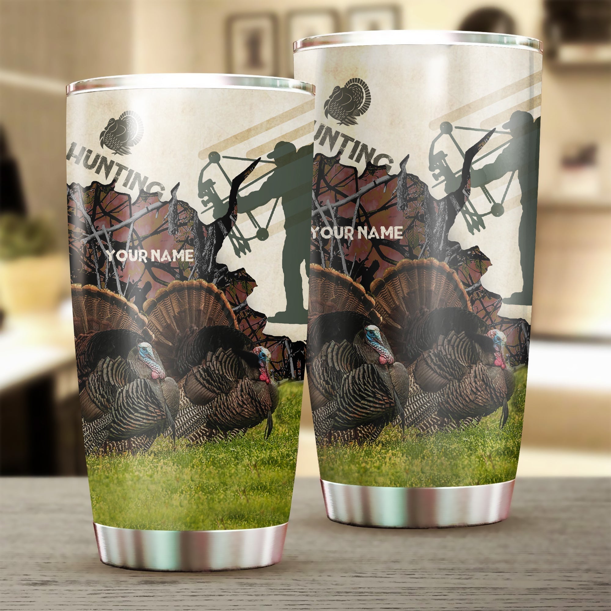 1pc-turkey-hunting-custom-name-stainless-steel-tumbler-cup-personalized-turkey-hunting-gifts-fishing-tumbler