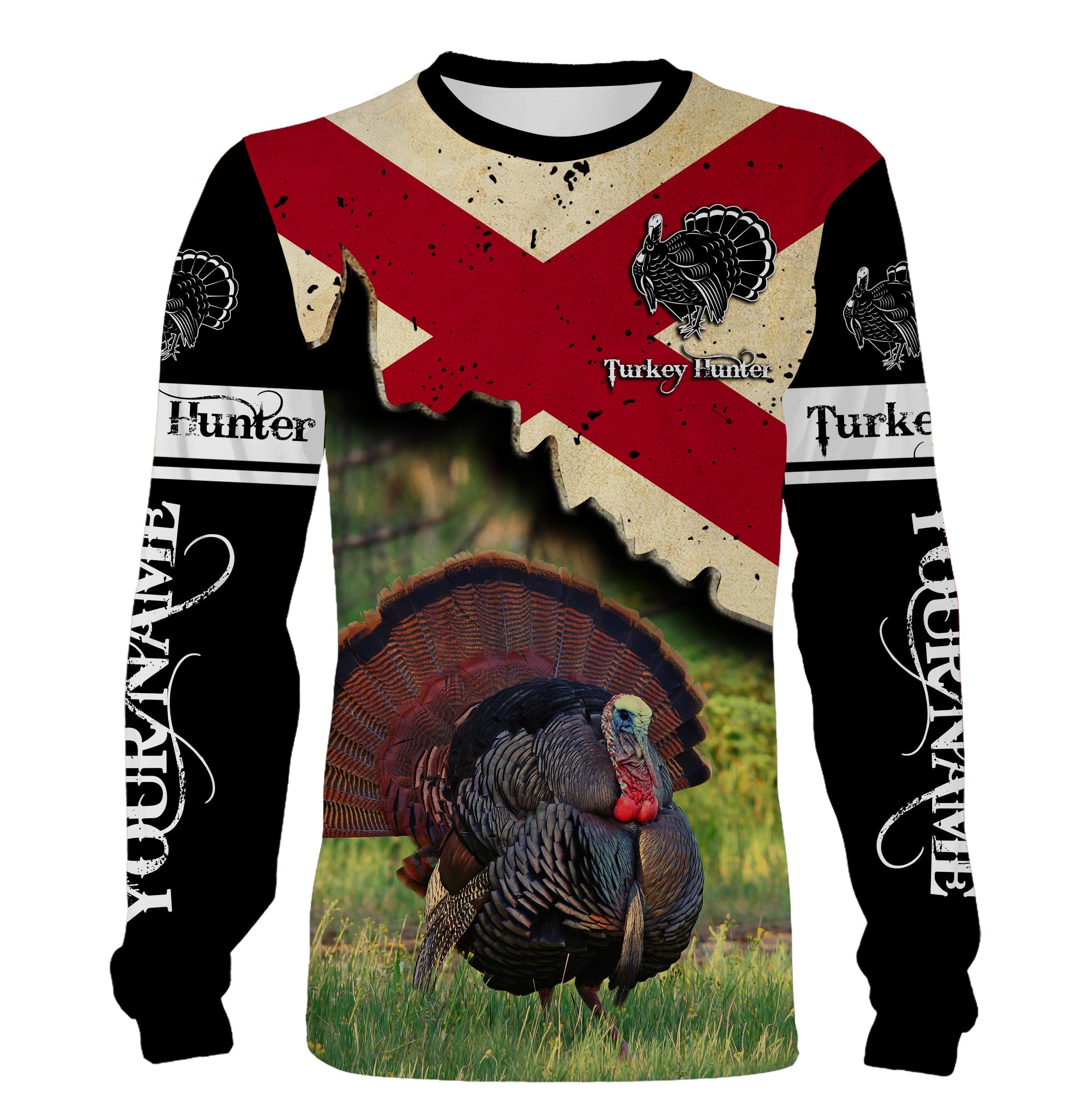 turkey-hunting-alabama-state-flag-custom-name-all-over-printed-shirts-turkey-hunting-gifts-fishing-long-sleeve-shirts