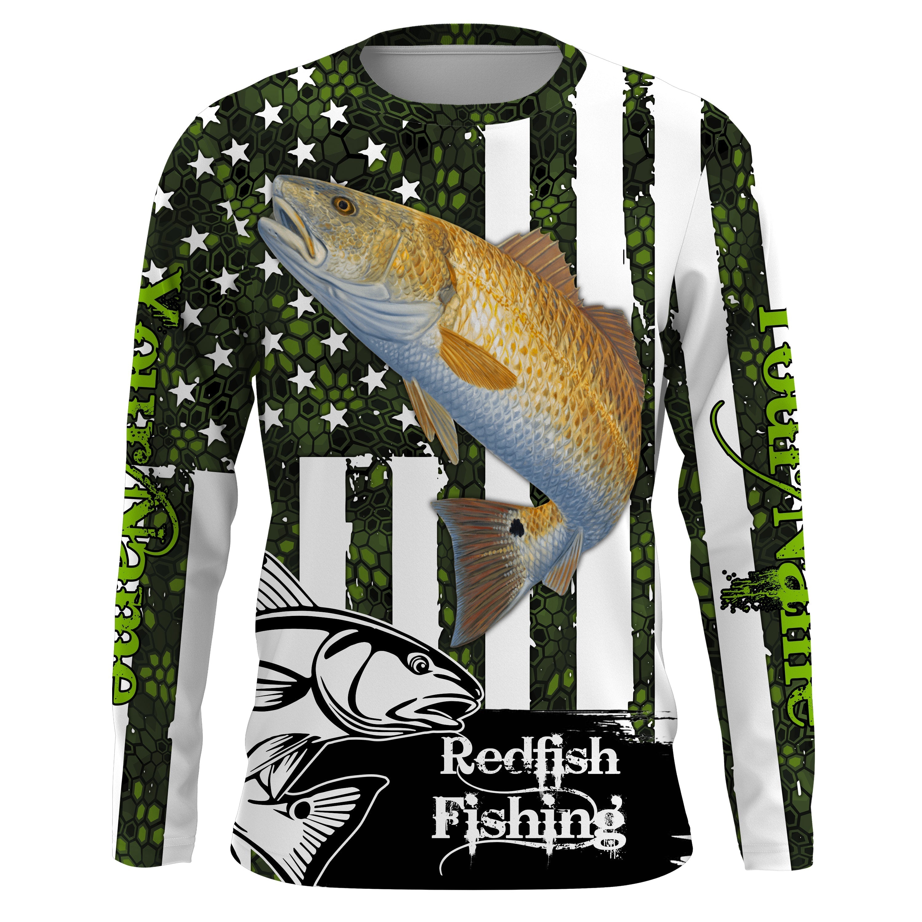 redfish-fishing-american-flag-custom-name-green-fishing-shirts-patriotic-fishing-gift-fishing-long-sleeve-shirts