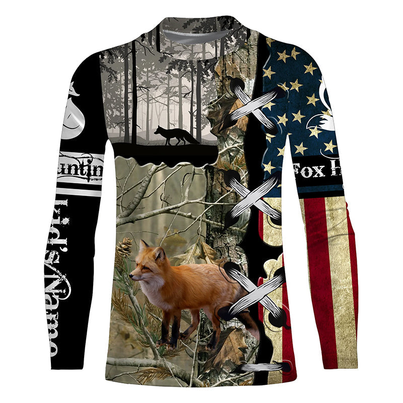 american-flag-red-fox-3d-custom-name-full-printing-shirts-hoodie-personalized-gift-for-hunter-fishing-long-sleeve-shirts