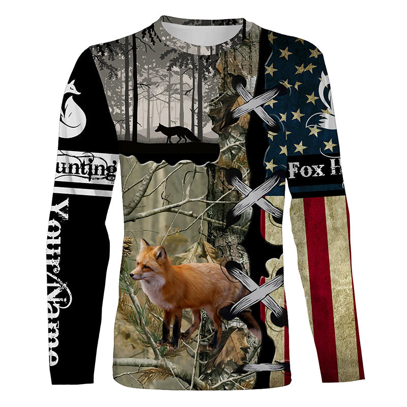 american-flag-red-fox-3d-custom-name-full-printing-shirts-hoodie-personalized-gift-for-hunter-fishing-long-sleeve-shirts