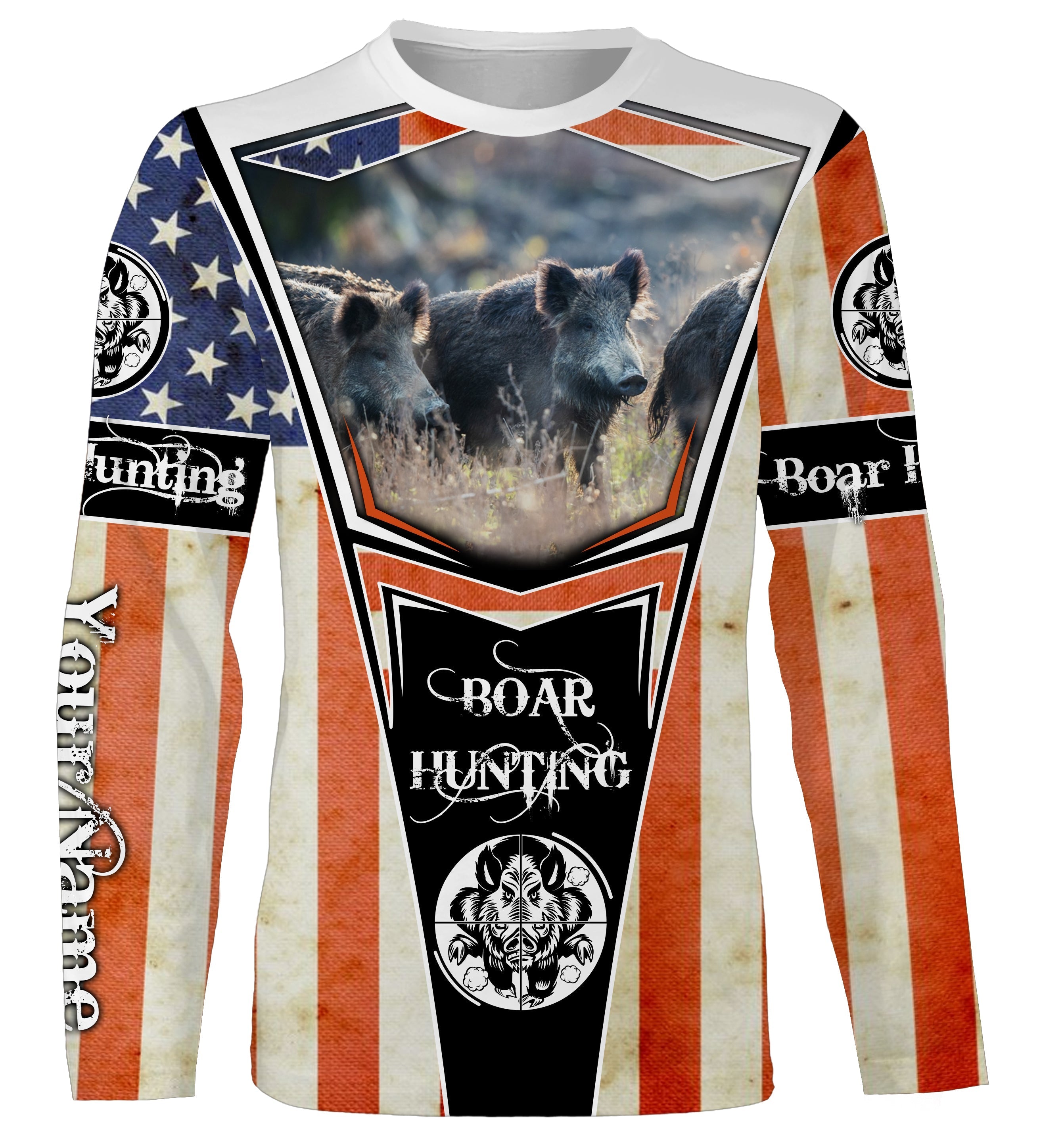american-flag-wild-boar-hunting-custom-name-all-over-print-shirts-face-shield-personalized-hunting-gifts-fishing-long-sleeve-shirts