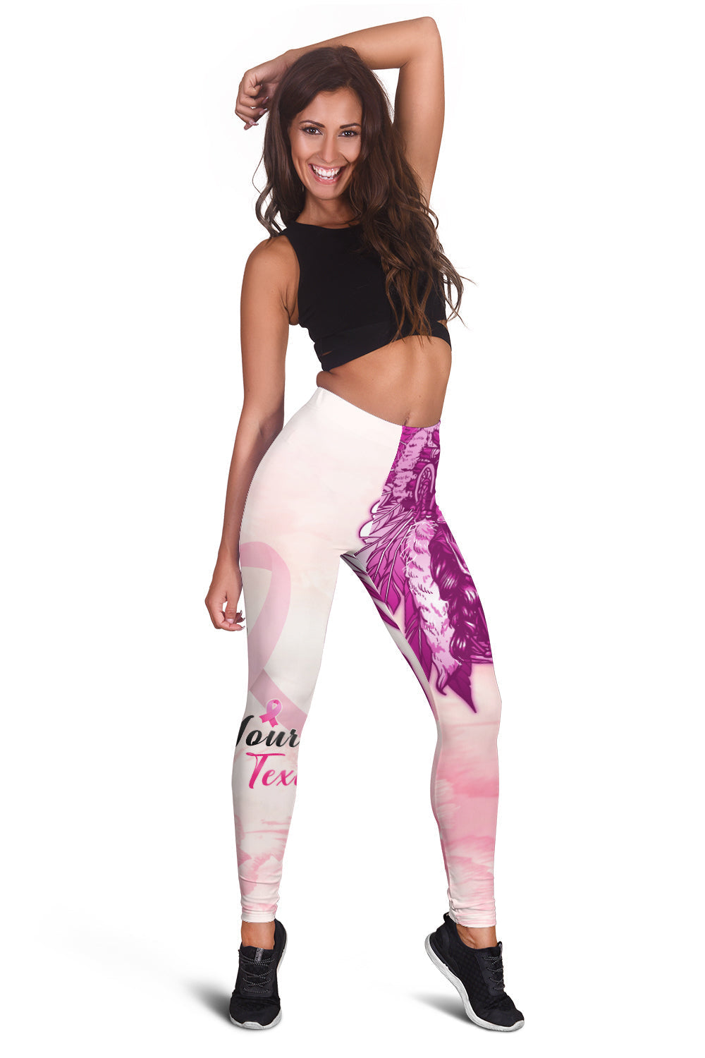 custom-personalised-pink-power-breast-cancer-women-leggings-never-give-up-native-american-skull